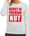 Bellatio Decorations Bol Foute kersttrui / sweater Kerst Is Fucking Kut grijs voor dames - Maat S