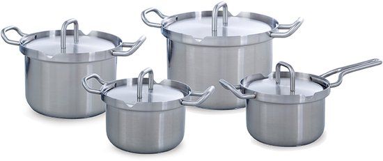 BK B9790.004 Pannenset - 4-delig - RVS - Zilver