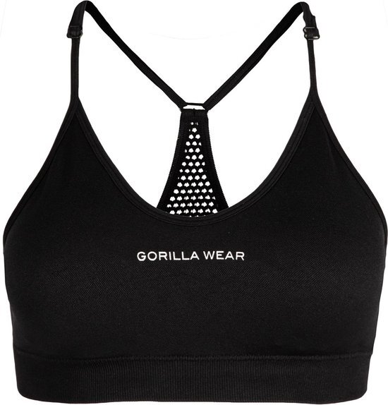 Gorilla Wear Quincy Seamless Sportbeha - Zwart - XS/S