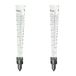 Relaxdays regenmeter met stok, set van 2, pluviometer voor tuin of balkon, 35mm/m², kunststof, hout, natuur/transparant