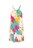 aleida Leo E-Commerce Ltd. Aleida Jurk Geel Veelkleurig Gebloemd Mouwloos Halter XL