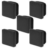 5 x vierkante buizen, vierkant, 15 x 15 tot 60 x 60 mm, zwart, kunststof, stoelafdekking (25 x 25 mm)