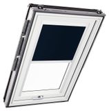 Store occultant avec glissières, blanc, pour fenêtres de toit 114/078, bleu