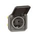 LEGRAND, Plexo 069571L Inzet stopcontact voor vochtige ruimtes, Schuko-standaard, incl. klapdeksel, aanraakbeveiliging, steekklemmen, 16A, 250 volt, IP44 - IK08 (IP55 bij gesloten deksel), antraciet