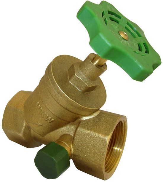 KIRCHHOFF stopkraan schuin, 1", met aftap