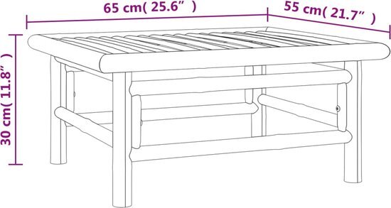 vidaXL 8-delige Loungeset met kussens bamboe taupe