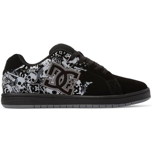 Dc Shoes Gaveler Leren sneakers voor heren, Donkergrijze zwarte print, 44.5 EU