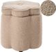 Beliani FLOWER Kinderpoef met opbergruimte - Beige - Bouclé