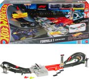 Hot Wheels Formule 1 Grand Prix Circuit Set met 3 auto's in schaal 1:64, twee racemodi met een gemotoriseerde drijfgas, JLB13