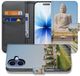 B2Ctelecom Book Case iPhone 17 Bouddha Or Bleu Luxe