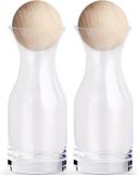 Zeller 2x Glazen kleine flessen/karaffen met bal dop - 250 ml