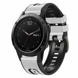 By Qubix - Geschikt voor Garmin bandje - 22mm Quickfit - Leer + Siliconen bandje - Wit - Geschikt voor Garmin Fenix 9 / 9 Pro - 47mm