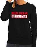 Bellatio Decorations Shoppartners Bv Foute kersttrui / sweater Merry Fucking Christmas groen voor dames - S