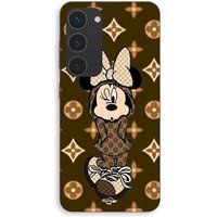 Manoacase Coque Pour Samsung Galaxy S23 Minnie Disney LV marron