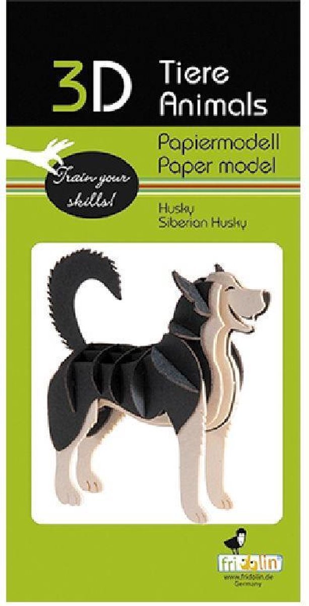 Fridolin 3D puzzel en bouwpakket Siberische Husky van karton