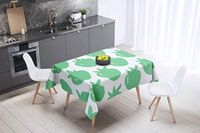Bonamaison Tafelkleed, Anti-Mold, Sneldrogend, Waterdicht, 100% Polyester Tafellaken, Petroleum Groen, Wit, 140 x 140 Cm