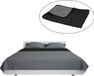 vidaXL Couvre-lit - 220x240 cm - Gris et Noir - Double face - Coton