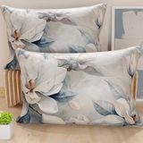 PETTI Artigiani Italiani - Paar kussenslopen 50 x 70 cm van microvezel, decoratief kussen voor slaapkamer, bank, woonkamer, set van 2 kussenslopen, bloemenpatroon 14, 100% Made in Italy