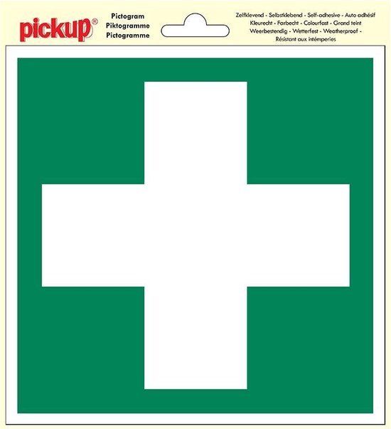 Pickup Pictogram 20x20 cm - EHBO E.H.B.O. Eerste Hulp Bij Ongelukken - sticker