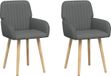 vidaXL Eetstoelen - 2 stuks - Stof - Donkergrijs - 56,5 x 50 x 87,5 cm