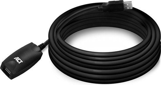 ACT AC6005 USB 2.0 Signaalversterker - 5 meter - Zwart