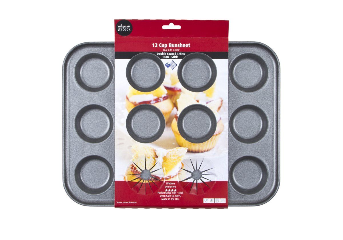 Wham Cook Essentials Bakvorm - Non Stick - Voor Broodjes - 12 Stuks