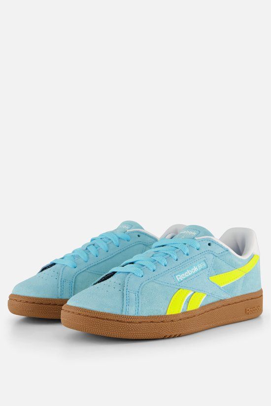 Reebok CLUB C GROUNDS UK Blauw - SOLAR ACID YELLOW - GUM Dames Sneakers - Blauw
