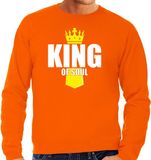 Bellatio Decorations Shoppartners Bv Koningsdag sweater King of soul met kroontje oranje - heren - Kingsday soul muziekstijl outfit / kleding / trui S