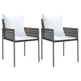 VidaXL Tuinstoelen 2 stuks met kussens Polyester Crème, Wit 54x61x83 cm