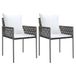 VidaXL Fauteuils de jardin 2 pièces avec coussins Polyester Crème, Blanc 54x61x83 cm