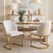 OKWISH Eetkamerstoel - Set van 2 - Beige en Goud