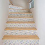 Ambiance Sticker Zelfklevende trap, tegels, trap, trap, zelfklevend, voor trap, cementtegels, 2 stroken van 15 cm x 105 cm