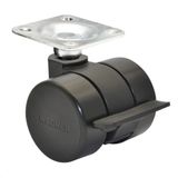 Wagner Design 01004289 meubelwiel/zwenkwiel - hard - diameter 38 mm/hoogte 40 mm/slot zwart/montageplaat 42 x 42 mm/draagvermogen 70 kg - Made in Germany