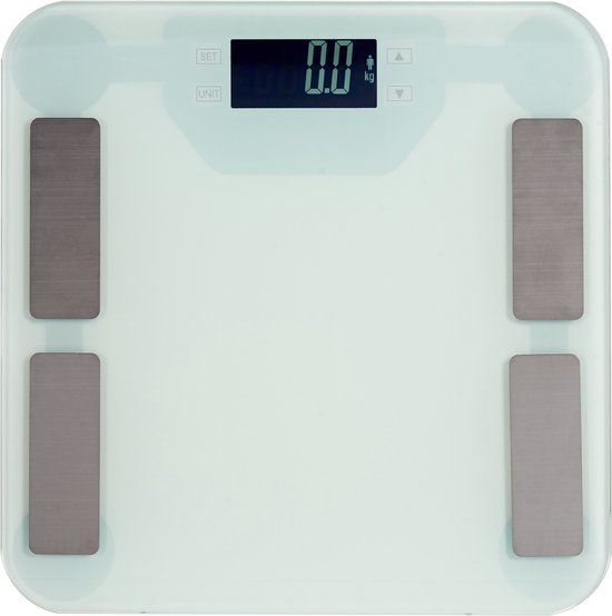 Berilo Metalen personen weegschaal wit 30 x 30 cm - Personenweegschalen