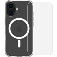 BlueBuilt Protective Back Cover met MagSafe iPhone 16 Transparant + Screenprotector Glas