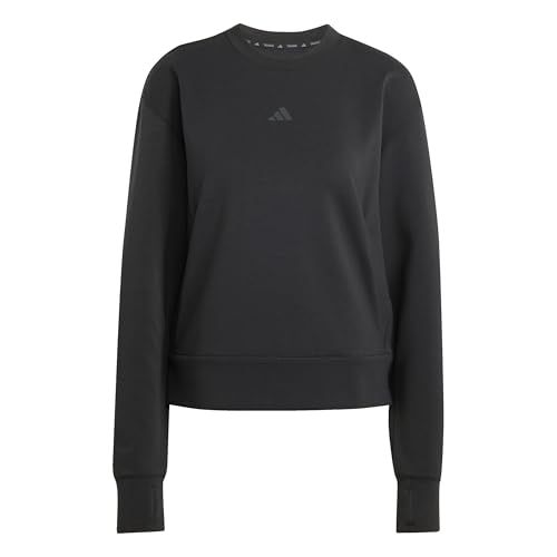 adidas dames D4T Workout Warm Up Crew Neck Sweatshirt, black, XXS