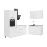 Vicco Keuken Fame-Line, Wit Hoogglans/Wit, 220 x 120 cm, WB Marmer