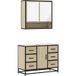 Ensemble de meubles de salle de bain 2 pièces, mobilier de salle de bain Chêne Sonoma CFW238050