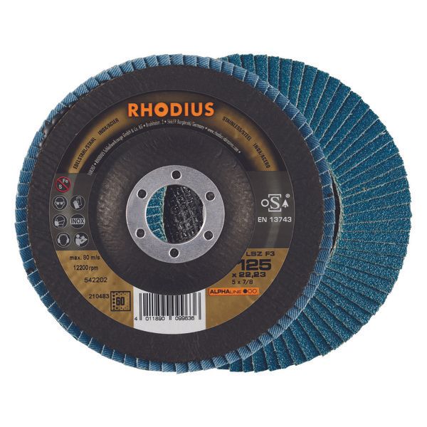 Rhodius Lamellenslijpschijf - 125 x 22,23mm - K60 - 10 stuks