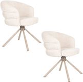Housecraft Living Marjolein Eetkamerstoelen Armleuning Beige - Set van 2