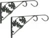 Nature Mur à crochet - 2x - anthracite - avec feuilles - acier galvanisé plastifié - 2x35 cm