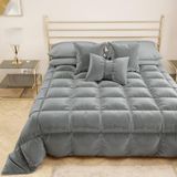PETTI Artigiani Italiani - Warm fluwelen dekbed 260x270 cm, dubbelzijdige sprei, 350 g/m², Donkergrijs, gemaakt in Italië