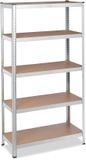 Merkloos Relaxdays Stellingkast verzinkt - draaglast 875 kg - 180 x 90 x 40 cm - 5 etages - steeksysteem - staal