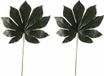 Merkloos Kunst vingerplant blad - 5x stuks - 55 cm - donkergroen - kunstplant tak