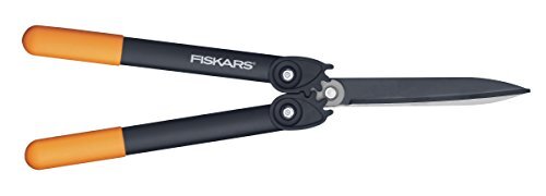 Fiskars Transmissie heggenschaar, antikleeflaag, roestvrijstalen messen, lengte: 57 cm, zwart/oranje, PowerGear II, HS72, 1000596