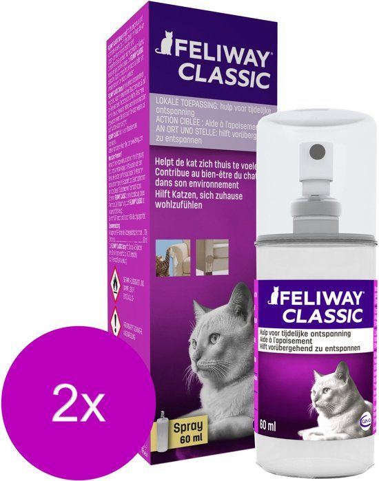 Feliway Anti-Stress Spray Kat - Anti stressmiddel - 2 x 60 ml