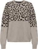 Only Trui Onljade Animal Ls O-neck Knt Noos 15294969 String/all Leo/coffee Bean Dames Maat - M