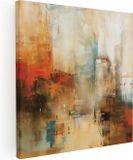 Artaza Canvas Schilderij Abstract Kunstwerk van een Stad - 30x30 cm - Canvas Print