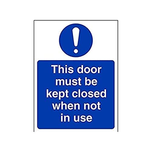 V Safety VSafety Deze deur moet gesloten worden gehouden wanneer deze niet in gebruik is bord - Portret - 150 mm x 200 mm - 1 mm stijf kunststof