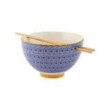 Typhoon World Foods Steengoed Noodle Bowl met eetstokjes